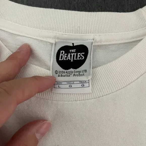 2006 The Beatles Apple Corps LTD White SS T-shirt RARE, Size L - Picture 4 of 7